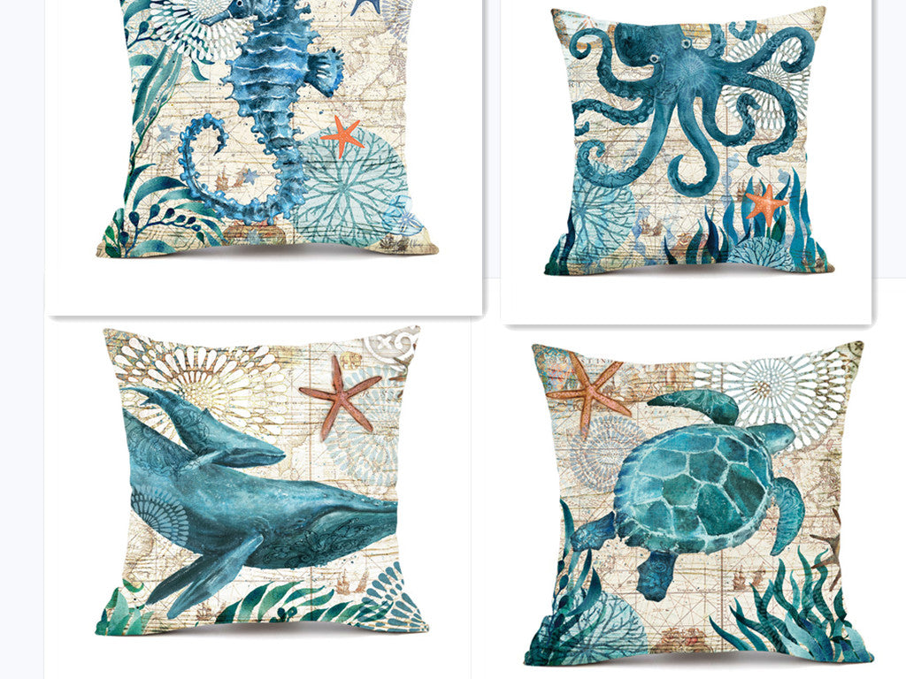 Cushion Covers Sea Turtle Printed Throw Pillow Cases For Home Decor Sofa Chair Seat - Premium Throw pillow pillowcases from Home Accents and Decor - Just $10.99! Shop now at Home Accents and Decot