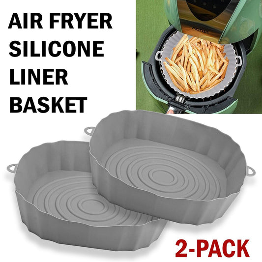 2Pcs Air Fryer Silicone Pot Baskets Liners Non-Stick Safe Oven Baking Tray Mats - Premium Air Fryer Silicon Liners from Home Accents and Decor - Just $19.99! Shop now at Home Accents and Decot