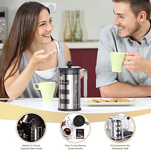 French Press Coffee Maker For Coffee Lovers: Stainless Steel Body Shell and Filter; Available in 350 ml & 600 ml Sizes - Premium Kitchen Tools from CJ's Dropshipping - Just $29.99! Shop now at Home Accents and Decor