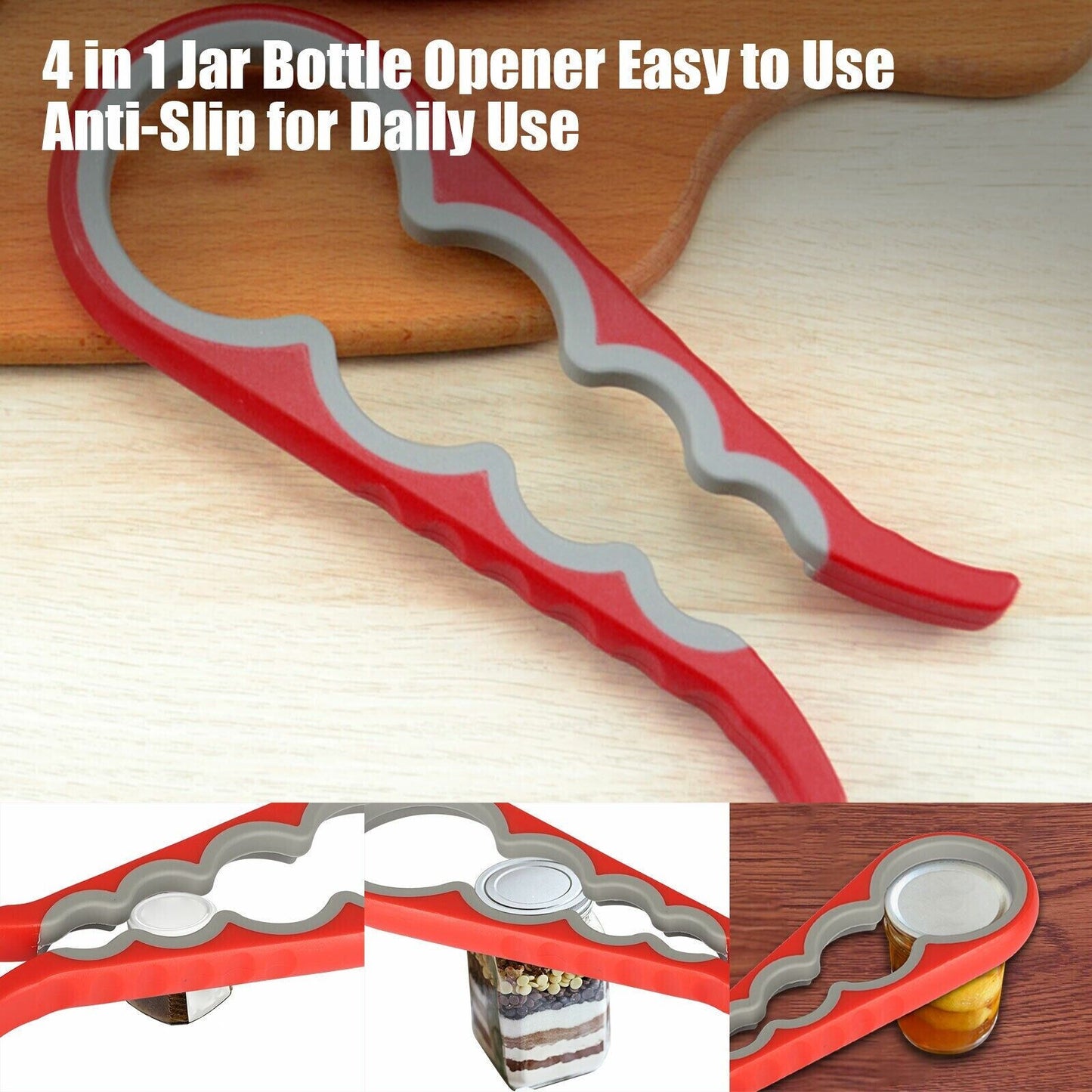 Adjustable Multifunctional Bottle Opener and Jar Lid Gripper - Premium Kitchen Tools from CJ's Dropshipping - Just $19.99! Shop now at Home Accents and Decor