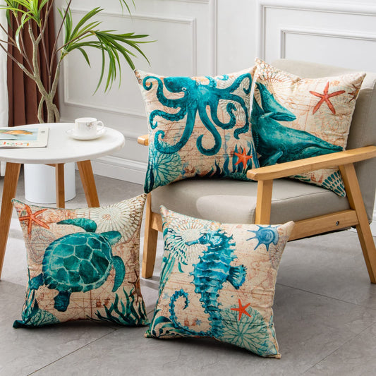 Cushion Covers Sea Turtle Printed Throw Pillow Cases For Home Decor Sofa Chair Seat - Premium Throw pillow pillowcases from Home Accents and Decor - Just $10.99! Shop now at Home Accents and Decot