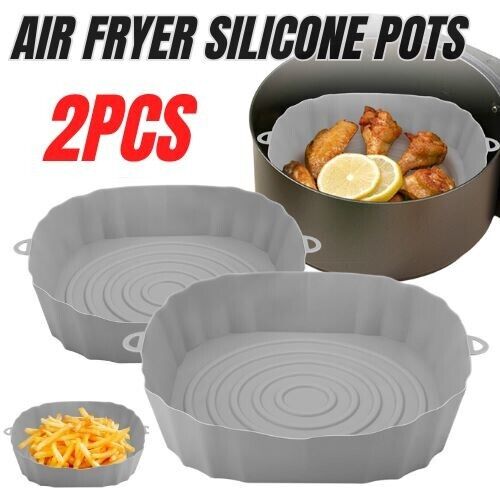 2Pcs Air Fryer Silicone Pot Baskets Liners Non-Stick Safe Oven Baking Tray Mats - Premium Air Fryer Silicon Liners from Home Accents and Decor - Just $19.99! Shop now at Home Accents and Decot